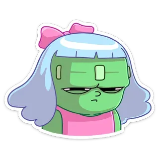 😡 Dessin animé, Fille, Mignon, Autocollant, Personnage telegram sticker