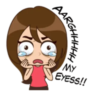 😱 cartoon, woman, crying, sad, emotional, tears telegram sticker