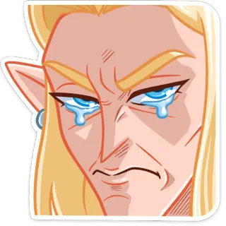😢 Cartoon, Elf, Weinend, Traurig, Figur, Illustration telegram sticker