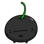 😐 вишня, фрукт, милый, мультфильм, черный telegram sticker