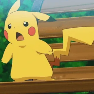 😔 Pikachu Pokemon โปเกมอน, ปิกาจู, ตกใจ, ไฟฟ้า, สัตว์, อนิเมะ telegram sticker