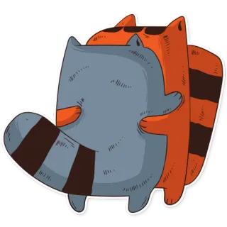 🤗 สัตว์, แมว, กอด, น่ารัก, การ์ตูน telegram sticker