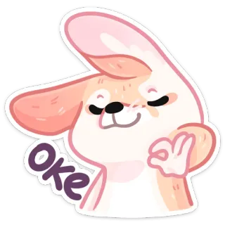 👌 oke conejo, dibujos animados, lindo, ok, vale, aprobación, acuerdo, bien telegram sticker