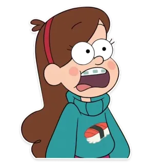 😮 Mabel Pines Gravity Falls desenho animado, Mabel Pines, Gravity Falls, Disney, animado, personagem, sushi whatsapp sticker