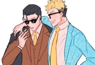 😐 Männer, Anzüge, Sonnenbrillen, Zigarette, Zeichnung telegram sticker