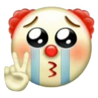 🤡 клоун, эмодзи, плачущий, мир, грустный, слёзы whatsapp sticker