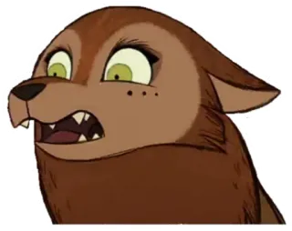 🤮 การ์ตูน, สัตว์, หมา, หมาป่า, สีน้ำตาล, สิ่งมีชีวิต telegram sticker