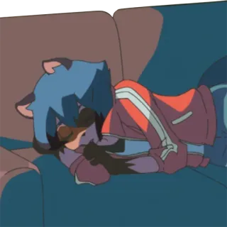 😴 Michiru Kagemori BNA: Brand New Animal Anime, BNA, Brand New Animal, Michiru, Kagemori, Tanuki, Descansando, Durmiendo whatsapp sticker