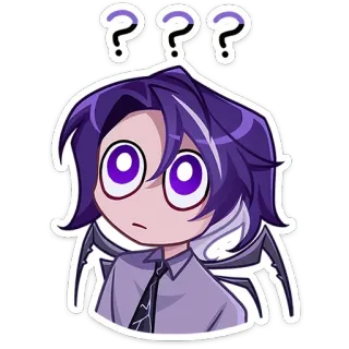 🥹 ??? вопрос, в замешательстве, аниме, стикер, мультфильм, выражение telegram sticker