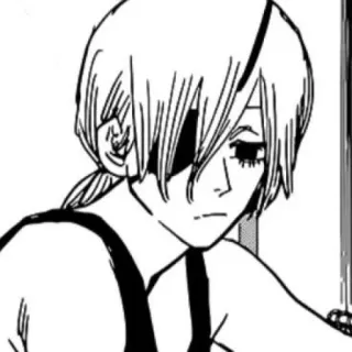 😑 Quanxi Chainsaw Man anime, manga, Quanxi, Chainsaw Man, character, eyepatch telegram sticker