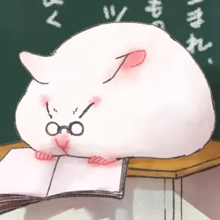 🐹 hamster, glasses, school, book, animal, cute telegram sticker