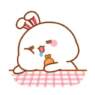 🍼 conejo, lindo, zanahoria, kawaii, animal, conejo telegram sticker