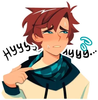 🥵 Hyyys... hyyy... Anime, Desenho animado, Suando, Personagem, Preocupado telegram sticker