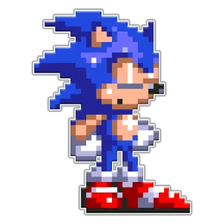 😑 Sonic the Hedgehog Sonic, Videojuego, Pixel art, Retro telegram sticker