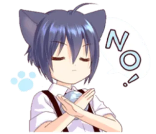 😌 NO! kucing, anime, tidak, tolak, x, ketidaksetujuan telegram sticker