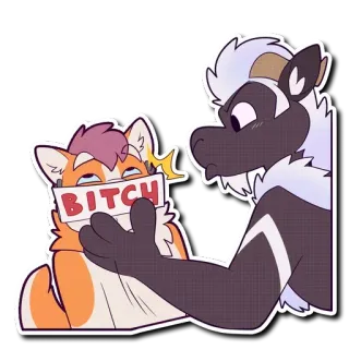 🥵 BITCH 贴纸, 卡通, 文字, 冒犯, 动物, 兽人 telegram sticker