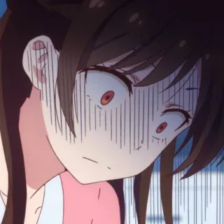 🍓 anime, garota, preocupada, chocada, assustada, personagem, desenho animado telegram sticker