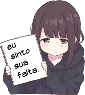 😘 eu sinto sua falta. anime, sad, girl, missing you, feeling, emotions telegram sticker