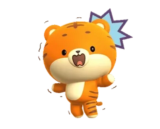 😳 老虎, 动物, 可爱, 卡通, 快乐 telegram sticker