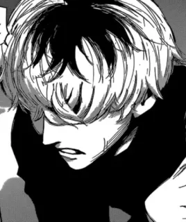 ☕ Anime, Manga, Personaggio, Bianco e nero, Arte, Ritratto telegram sticker
