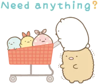 🛒 Need anything? słodkie, zwierzęta, zakupy, kawaii, pytanie, prośba telegram sticker