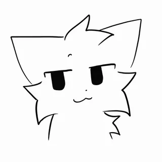 👅 cat, cartoon, animal, outline, drawing, cute telegram sticker