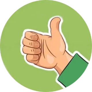 👍 Polegar para cima, Gostar, Gesto de mão, Concordância, Positivo telegram sticker