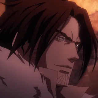 ⛓ Trevor Belmont Castlevania Аниме, Охотник на вампиров, Средневековье, Бельмонт, Castlevania, Мультсериал telegram sticker