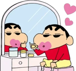 💄 Shin-chan Nohara Crayon Shin-chan crayon shin chan, kartun, anime, lucu, makeup whatsapp sticker