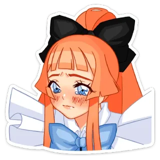 🥺 Аниме, Манга, Мило, Девушка, Слезы, Грустно, Иллюстрация, Мультфильм whatsapp sticker