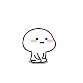 🙁 carino, cartone animato, personaggio, semplice, kawaii, blob telegram sticker