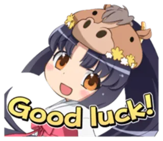 🍀 Good luck! good luck, anime, character, cartoon, greeting telegram sticker