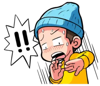 ‼ impactado, sorprendido, pánico, exclamación, sudor, nervioso telegram sticker