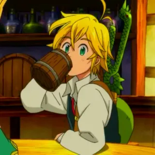 🍺 Meliodas The Seven Deadly Sins Аниме, Выпивка, Мелиодас, Таверна, Семь смертных грехов, Фэнтези telegram sticker