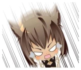 😭 anime, cô gái mèo, bực bội, sốc, tức giận whatsapp sticker