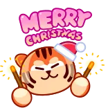 🥳 MERRY CHRISTMAS noël, tigre, étincelles, fête, vacances, hiver whatsapp sticker
