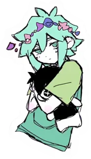 🤗 Basil OMORI Anime, Postać, OMORI, Basil, Uroczy, Przyjaciel telegram sticker