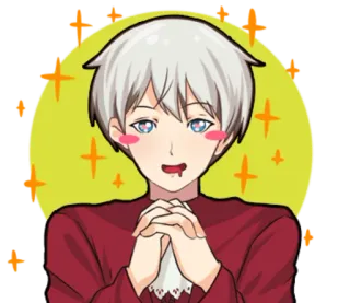 🤤 anime, brilho, fofo, ruborizar, animado whatsapp sticker