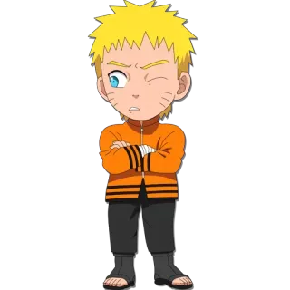 😒 Naruto anime, manga, cartoon, character, ninja, orange, yellow, winking telegram sticker