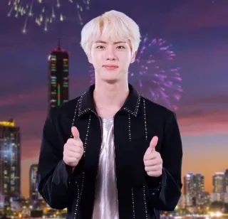 👍 Jin kpop, chanteur, musique, pouce levé, idole, célébrité, corée telegram sticker
