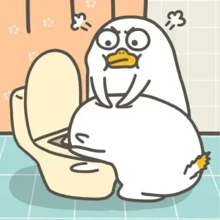 💨 anatra, wc, bagno, cartone animato, animale, divertente whatsapp sticker
