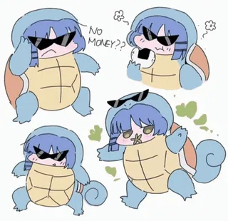 😎 Squirtle Pokemon NO MONEY?? whatsapp sticker