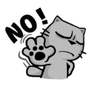 👎 NO! Katze, Nein, Ablehnung, Tier, Negativ, Stopp telegram sticker