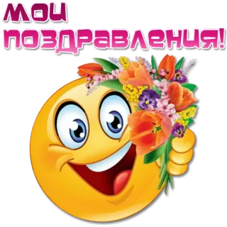 💐 мои поздравления! Emoji, Felicitaciones, Flores, Saludo, Celebración, Feliz, Floral whatsapp sticker