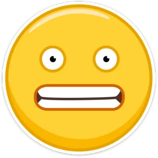 😬 Emoji, Smiley, Geel gezicht, Expressie, Cartoon telegram sticker