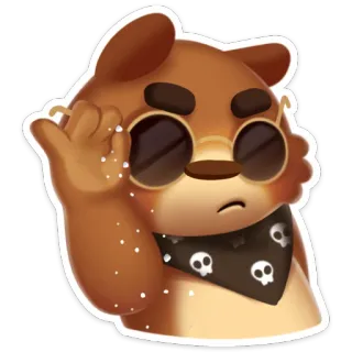😎 медведь, солнцезащитные очки, череп, бандана, эмодзи, стикер whatsapp sticker