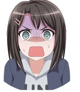 😨 garota anime, chocada, surpresa, anime, mangá telegram sticker