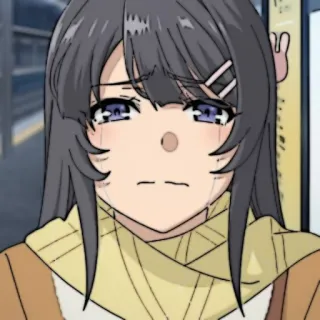 🐰 Mai Sakurajima Rascal Does Not Dream of Bunny Girl Senpai 애니메이션, 슬픈, 바니걸, 우는, 귀여운, 소녀 whatsapp sticker