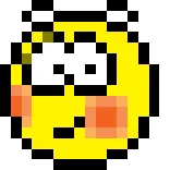 ❤️ Pixel art, Emoji, Carino, Giallo, Faccia, Rossore telegram sticker