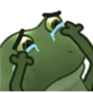 😂 カエル, 泣く, 悲しい, ミーム, 感情, 涙 telegram sticker